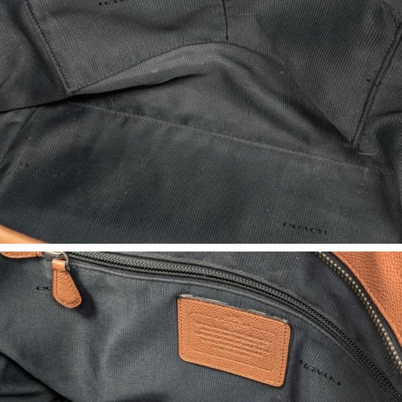 COACH Taxi Zippered Top Tote Saffiano Saddle Brown. - Picture 5 of 6